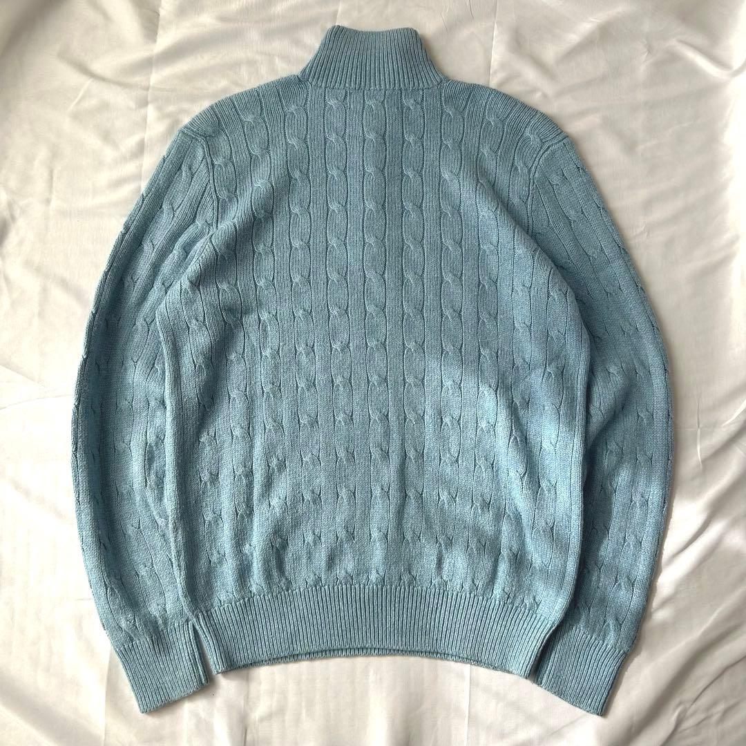 ポロラルフローレン ケーブルニット ハーフジップ セーター ポニーロゴ シルク