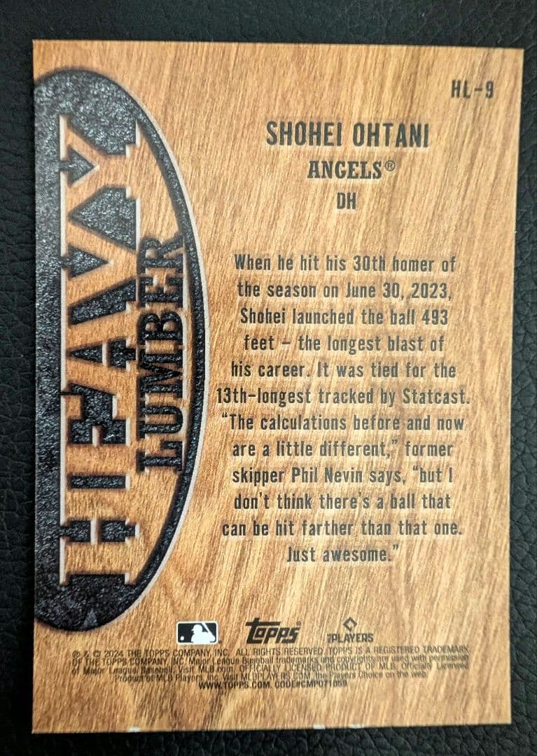 【超希少】大谷翔平 2024 Topps Heavy Lumber #HL-9