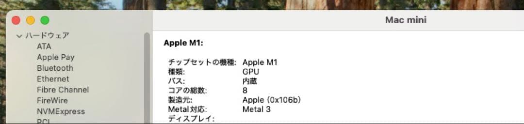 Apple Mac mini 2020年モデル M1 / 8GB / 256GB