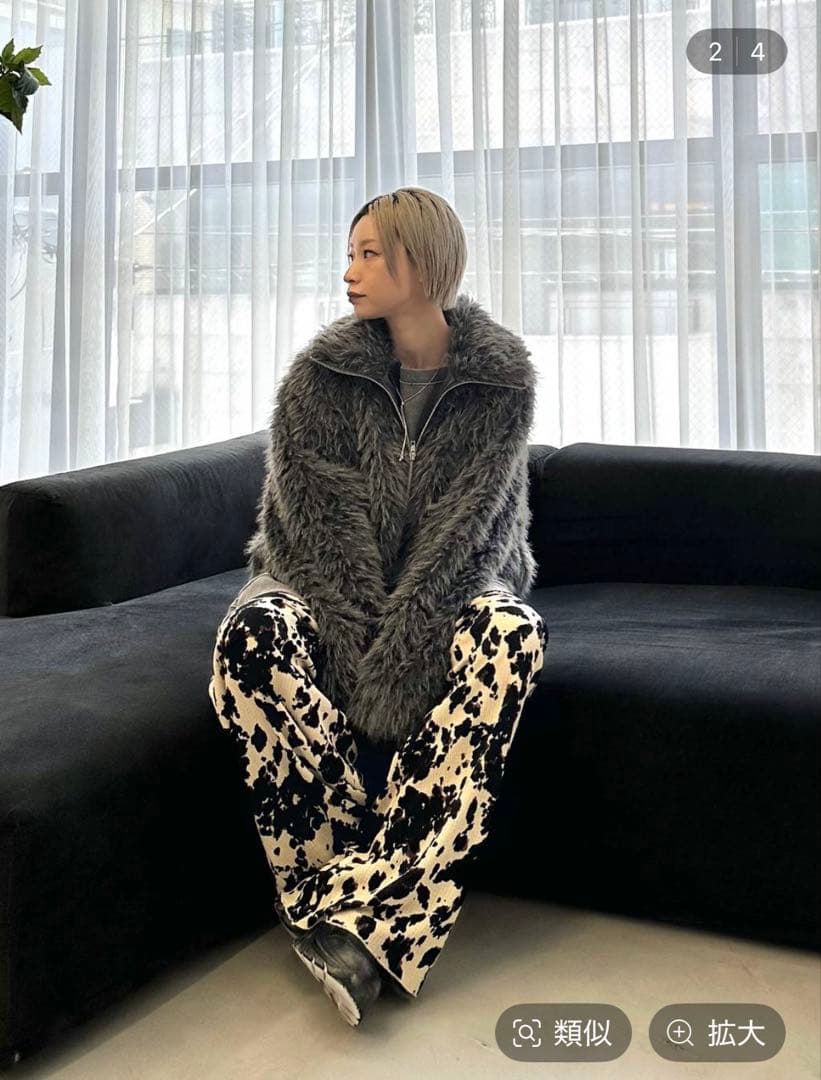 JEANASIS MIXカラーファーブルゾングレー系その他新品未使用タグ付き