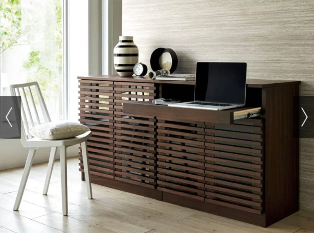 送料込み❗️ディノス【格子 プリンタ収納性 PCデスク】80×80×45(cm)