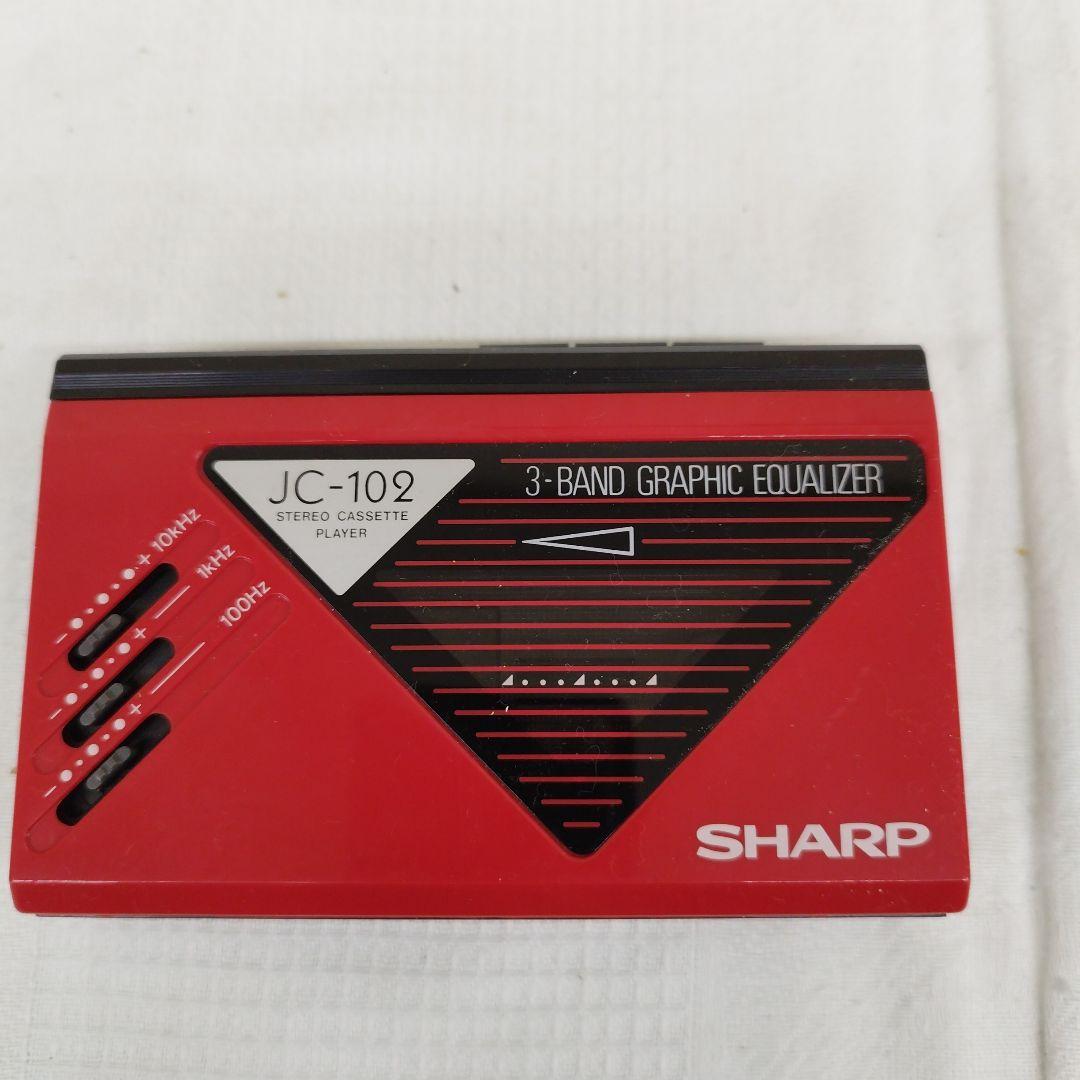 【未使用品】昭和レトロ SHARP JC-102(R) 赤 カセットプレーヤー