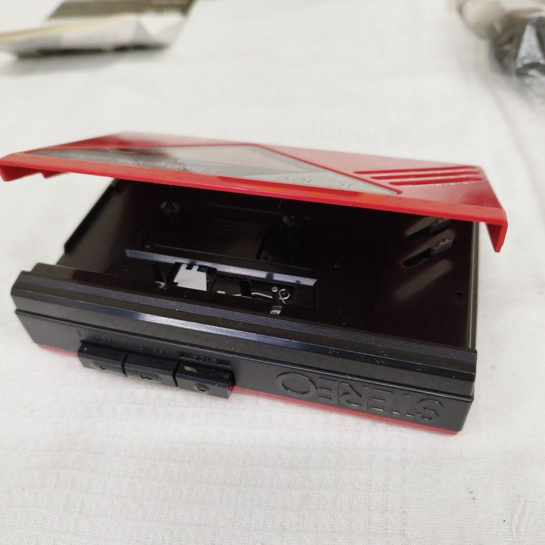 【未使用品】昭和レトロ SHARP JC-102(R) 赤 カセットプレーヤー
