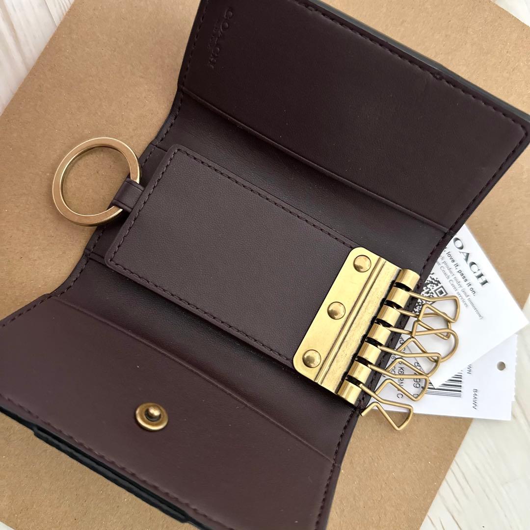 13 新品 COACHキーケース コーチ ブラック キーケース