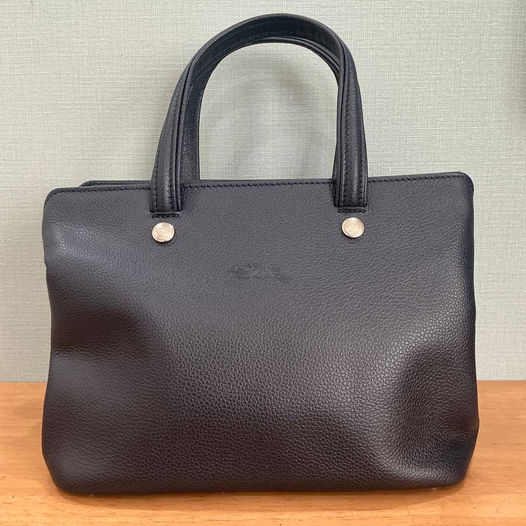 新品同様/ロンシャン/ネイビー/ハンドバッグ