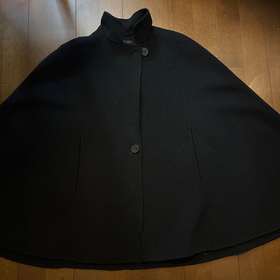 美品✨セオリー　ウールポンチョ　ケープ　コート　ブラック　Sサイズ