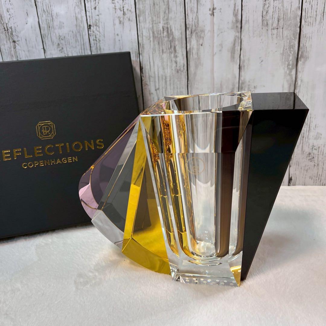 美品   フラワーベース 花瓶 クリスタル 箱付き