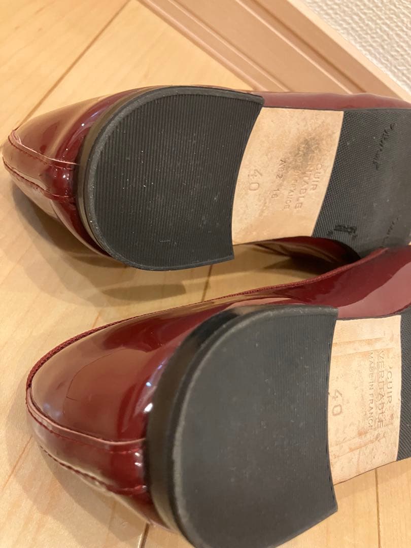 Repetto バーガンディ フラットシューズ