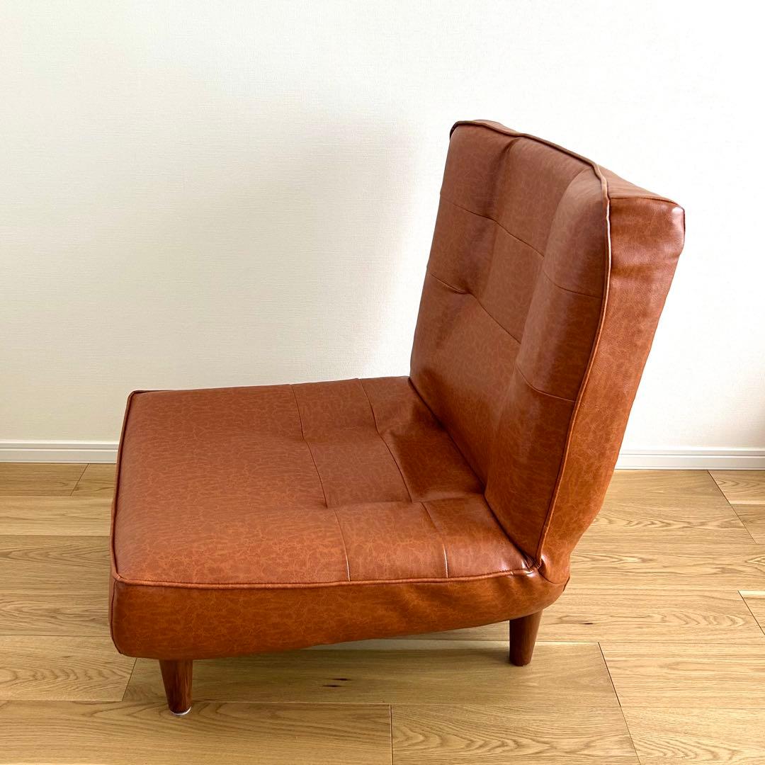 1人掛け リクライニング ハイバックソファ キャメル ヴィンテージスタイル