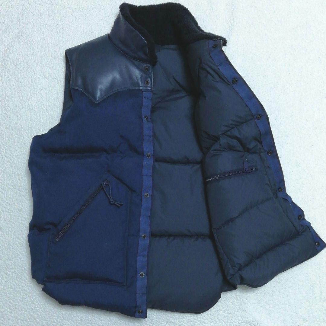 ロッキーマウンテン☓ブリーフィング☓ビームス レザー切替えダウンベスト40