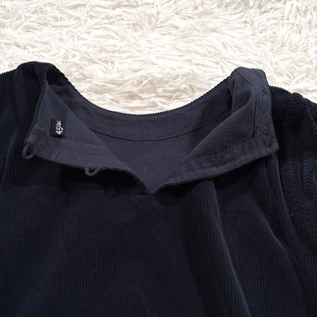 たーぼー美品✨45R コーデュロイ　フレア ドレス ワンピース