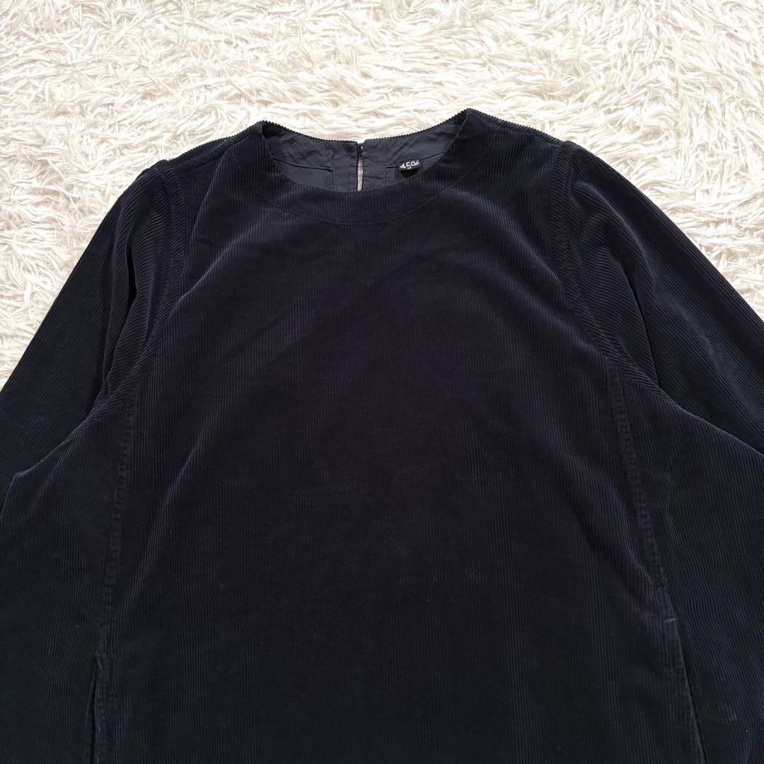 たーぼー美品✨45R コーデュロイ　フレア ドレス ワンピース