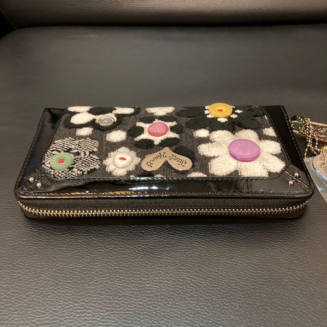 新品Think Bee 花柄ボタン装飾の長財布