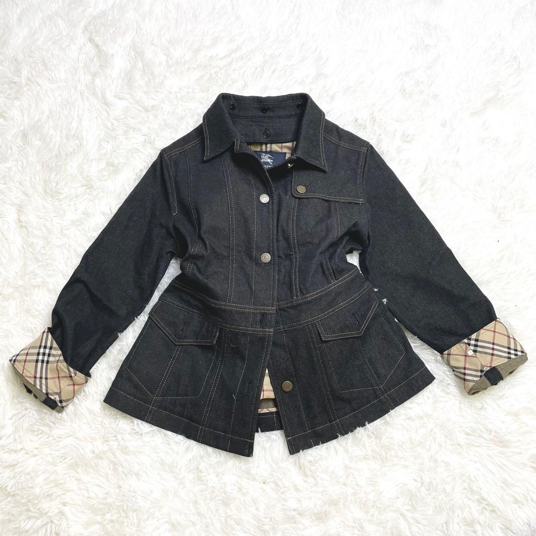 【極美品】✨BURBERRY ノバチェック　ブラック　デニムジャケット ライナー