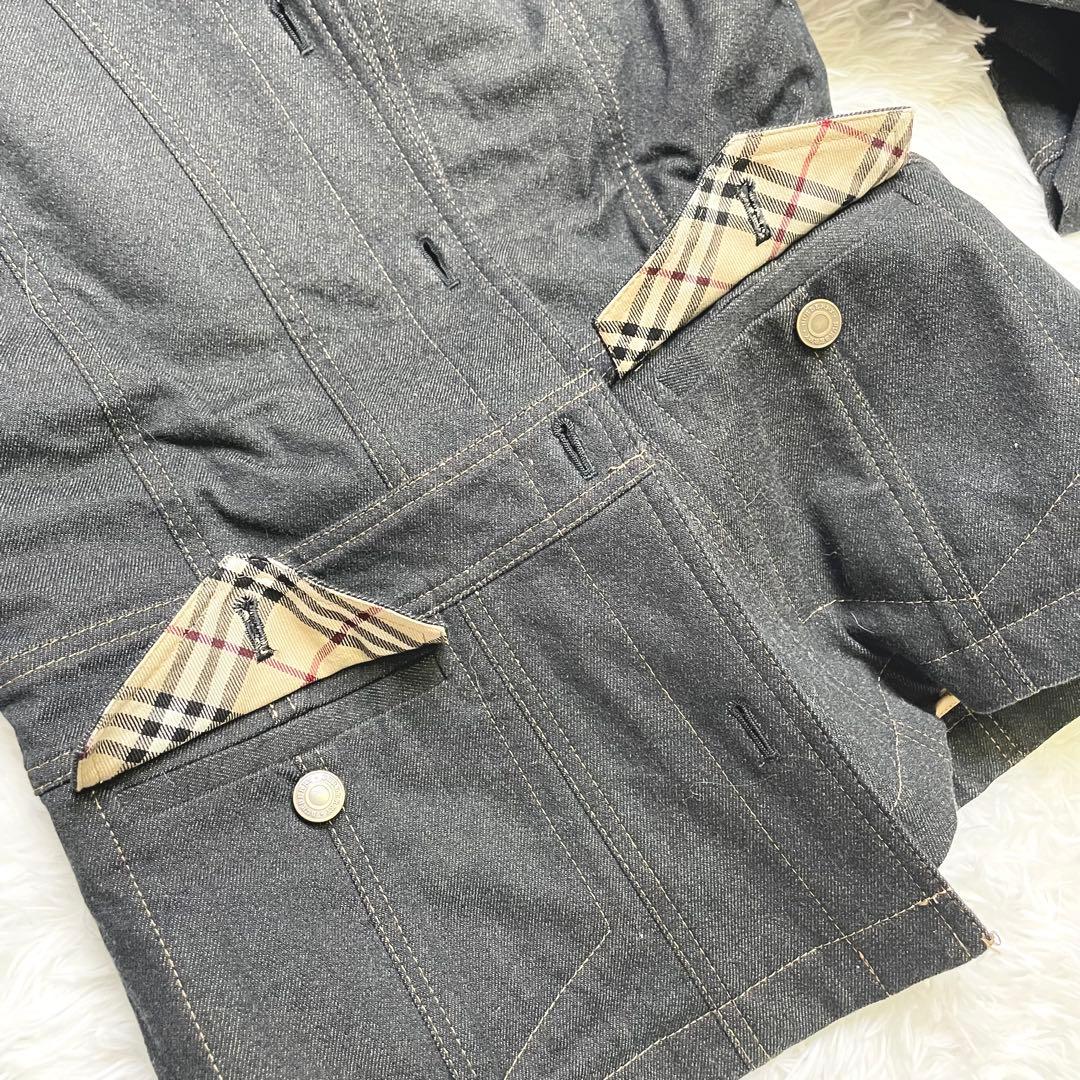 【極美品】✨BURBERRY ノバチェック　ブラック　デニムジャケット ライナー