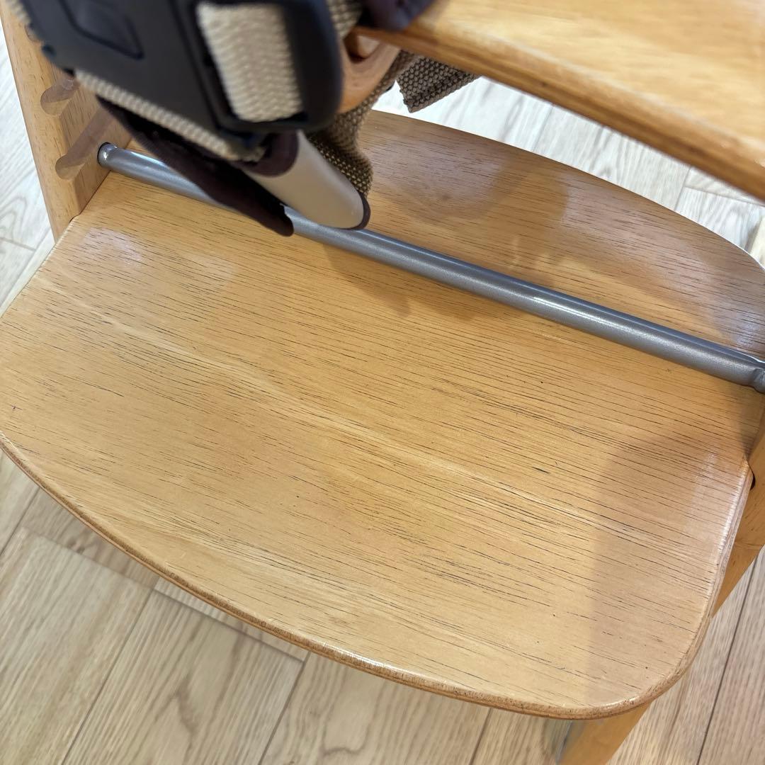 大和屋 すくすくチェアスリムフィット　ガード付 ナチュラル ハイチェア　ベルト付