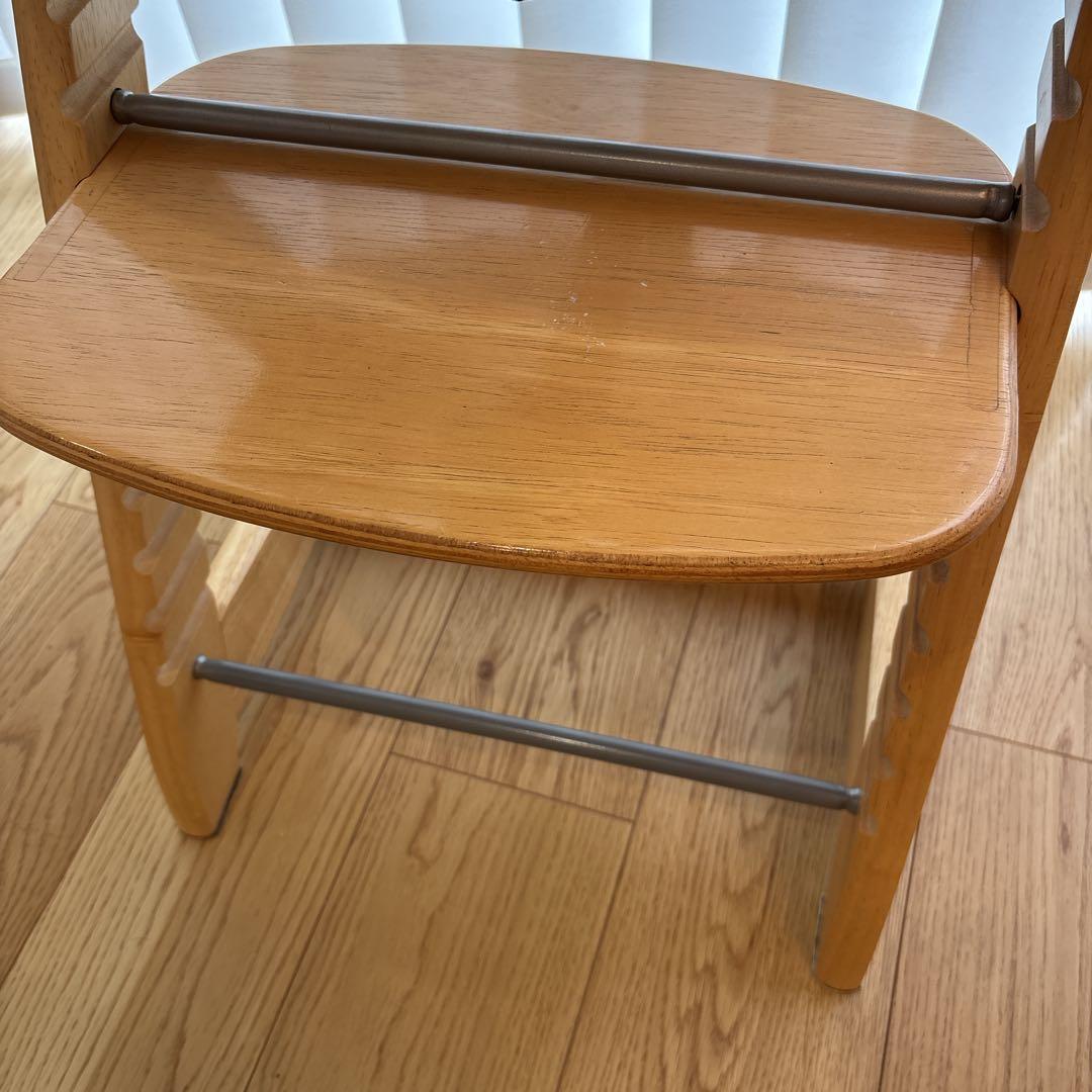 大和屋 すくすくチェアスリムフィット　ガード付 ナチュラル ハイチェア　ベルト付