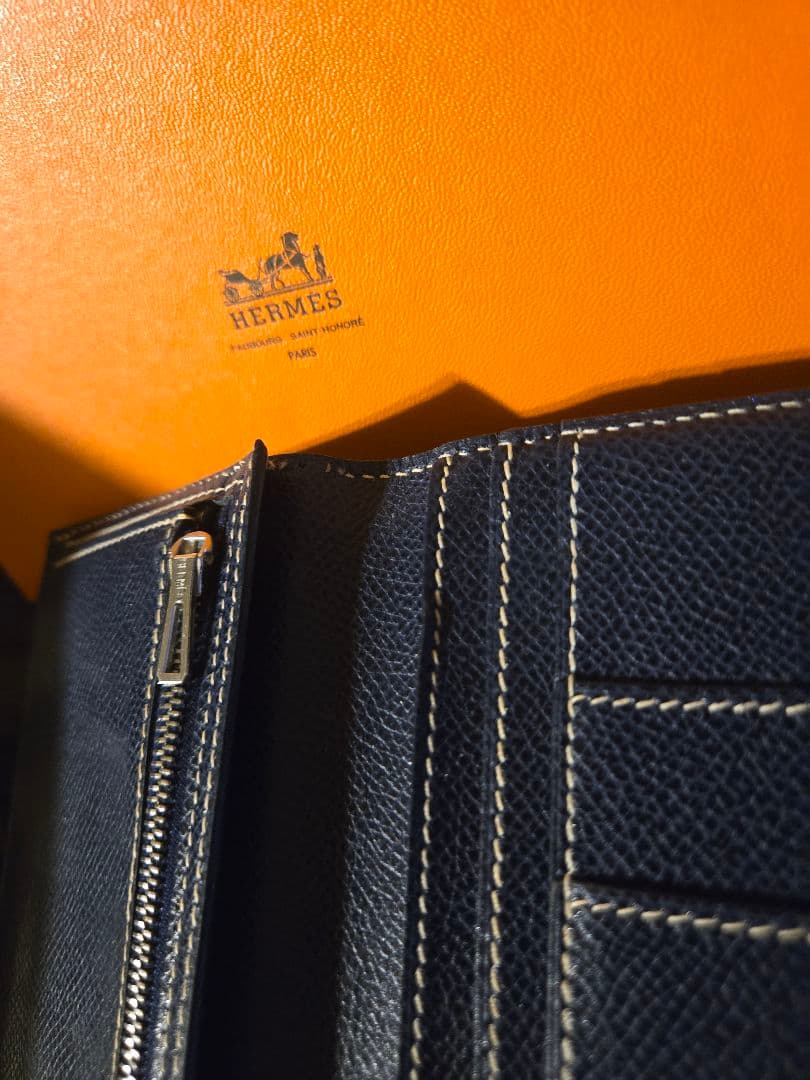 【付属品完備】エルメス ベアンクラシック ブルーインディゴ R刻印 高島屋