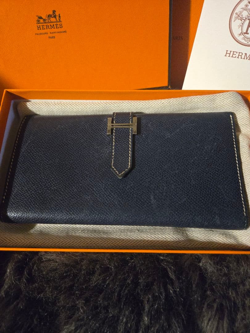 【付属品完備】エルメス ベアンクラシック ブルーインディゴ R刻印 高島屋