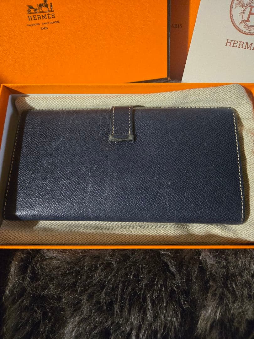 【付属品完備】エルメス ベアンクラシック ブルーインディゴ R刻印 高島屋