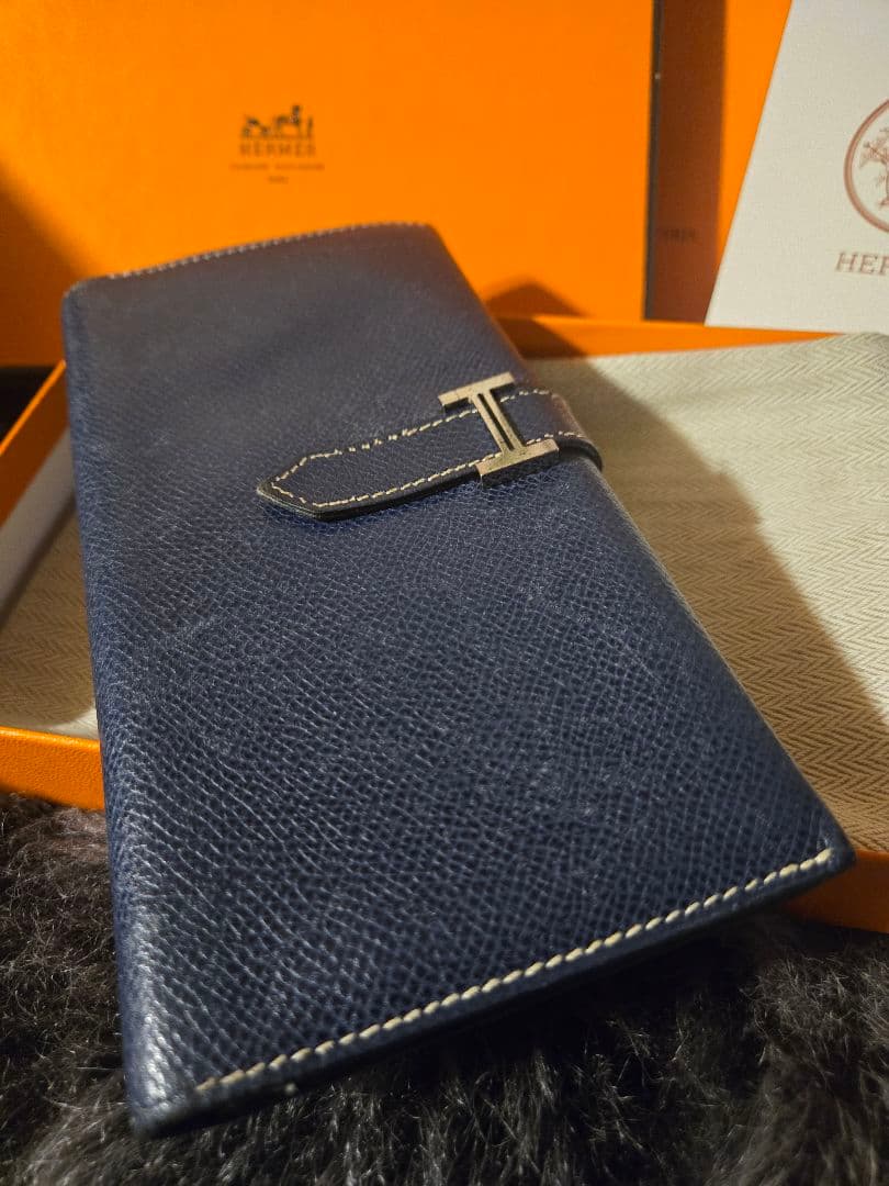 【付属品完備】エルメス ベアンクラシック ブルーインディゴ R刻印 高島屋