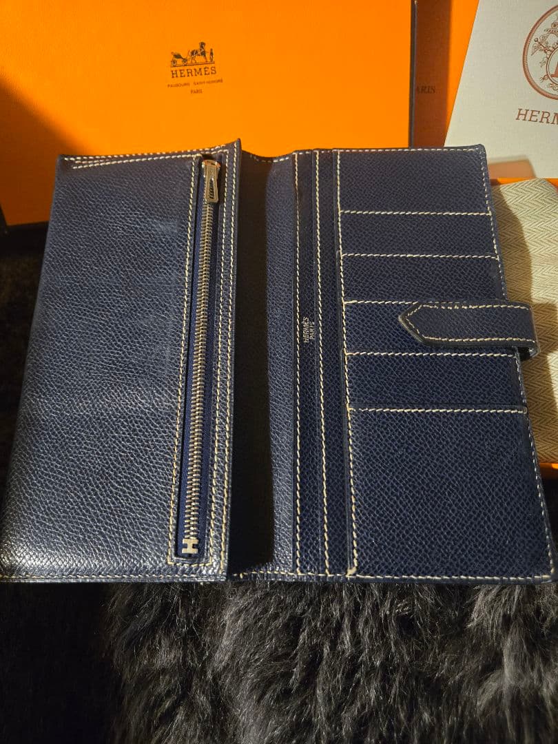 【付属品完備】エルメス ベアンクラシック ブルーインディゴ R刻印 高島屋