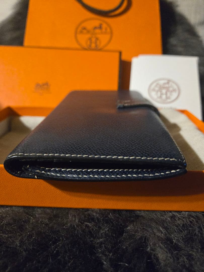 【付属品完備】エルメス ベアンクラシック ブルーインディゴ R刻印 高島屋