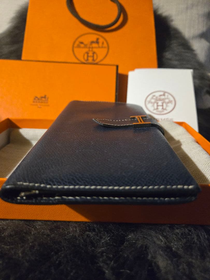 【付属品完備】エルメス ベアンクラシック ブルーインディゴ R刻印 高島屋