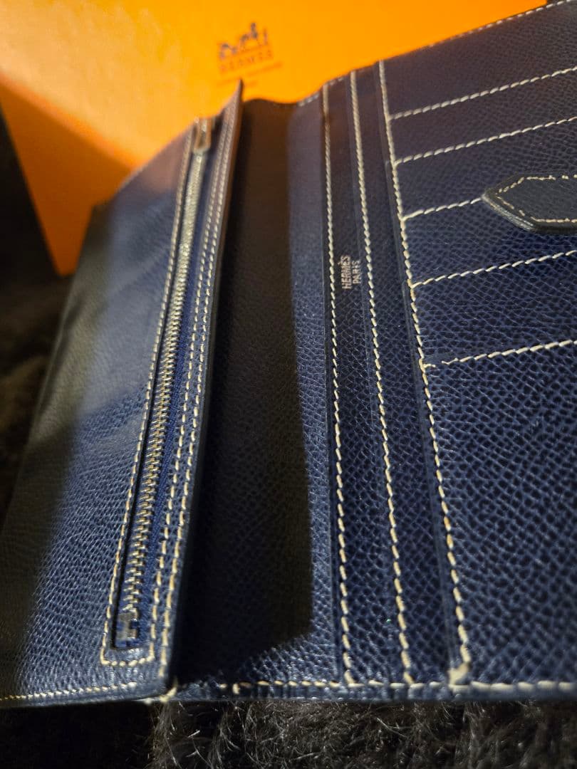 【付属品完備】エルメス ベアンクラシック ブルーインディゴ R刻印 高島屋