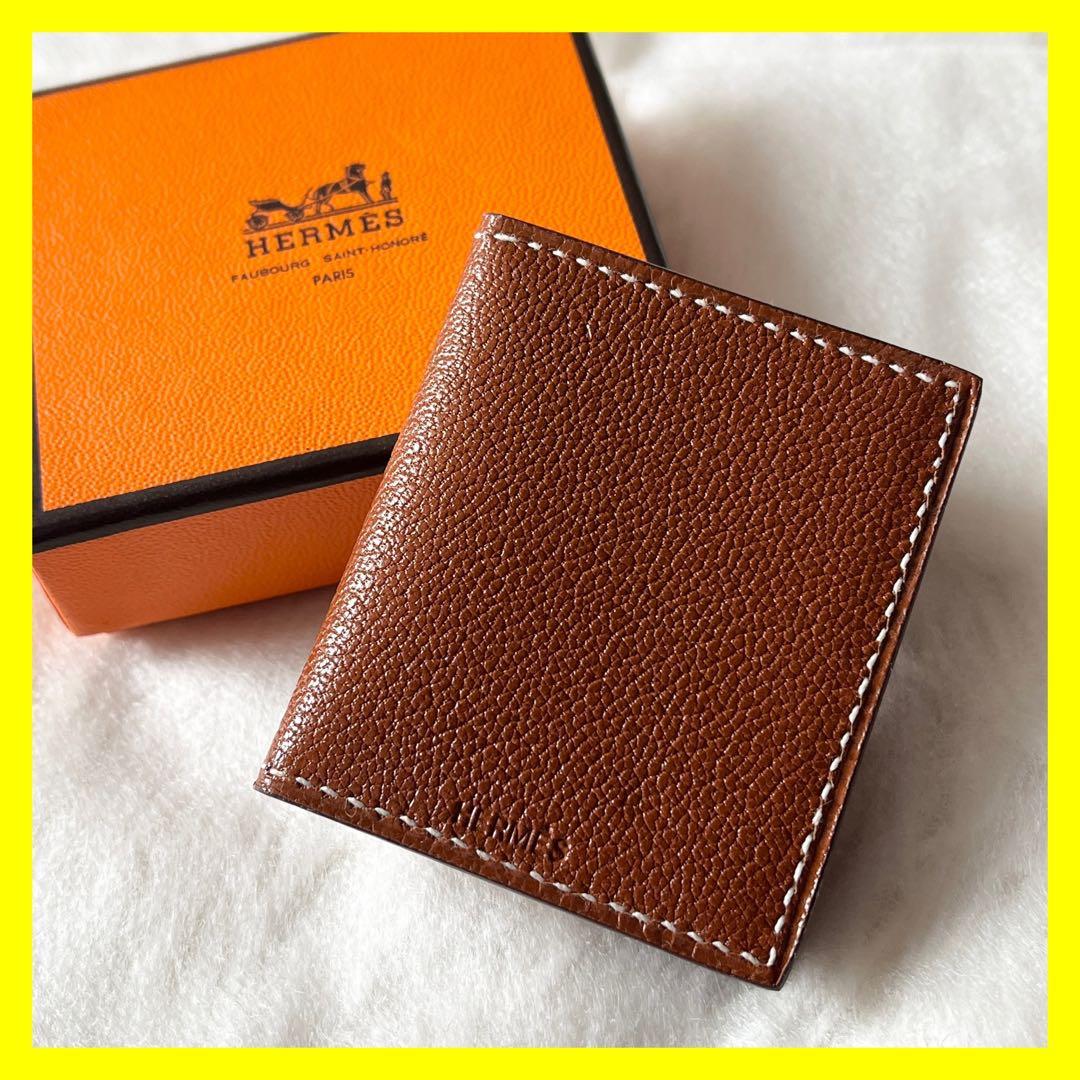 HERMES エルメス　ミニ フォトフレーム　クシュベル　ブラウン