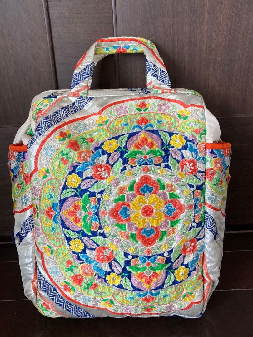 フォロー500円引　オーダーリュック　豪華日本帯リメイク　銀織　二重縫い