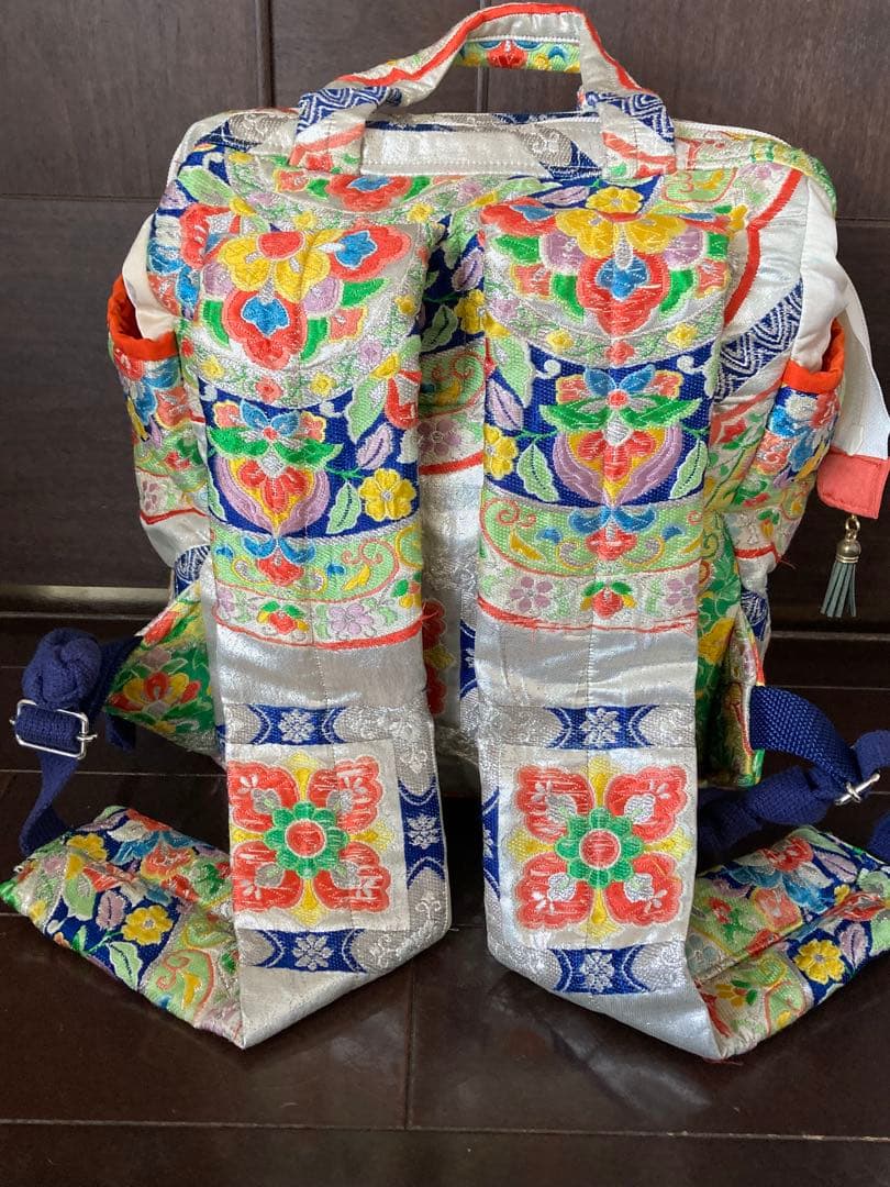 フォロー500円引　オーダーリュック　豪華日本帯リメイク　銀織　二重縫い