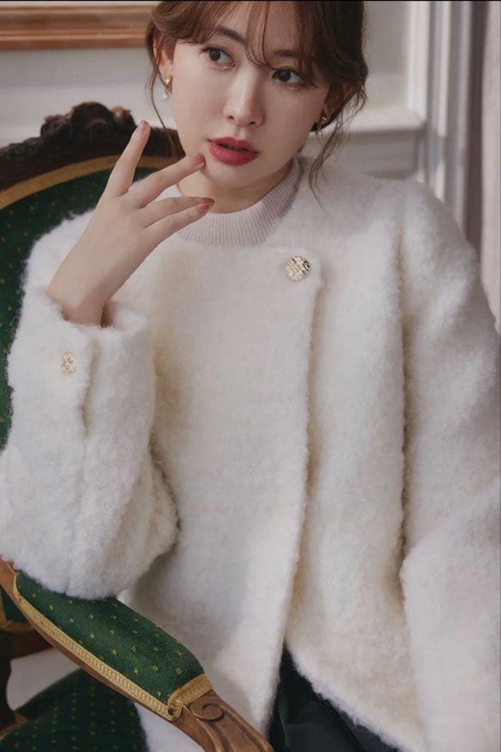 定価36000円Herlipto❤︎EliseBoucle Peplum Coat