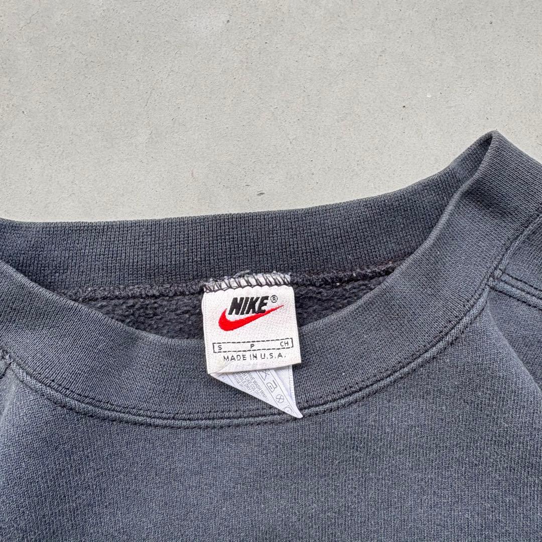 90s USA製　NIKE センターロゴ　スウェット　フェード　短丈　BOX