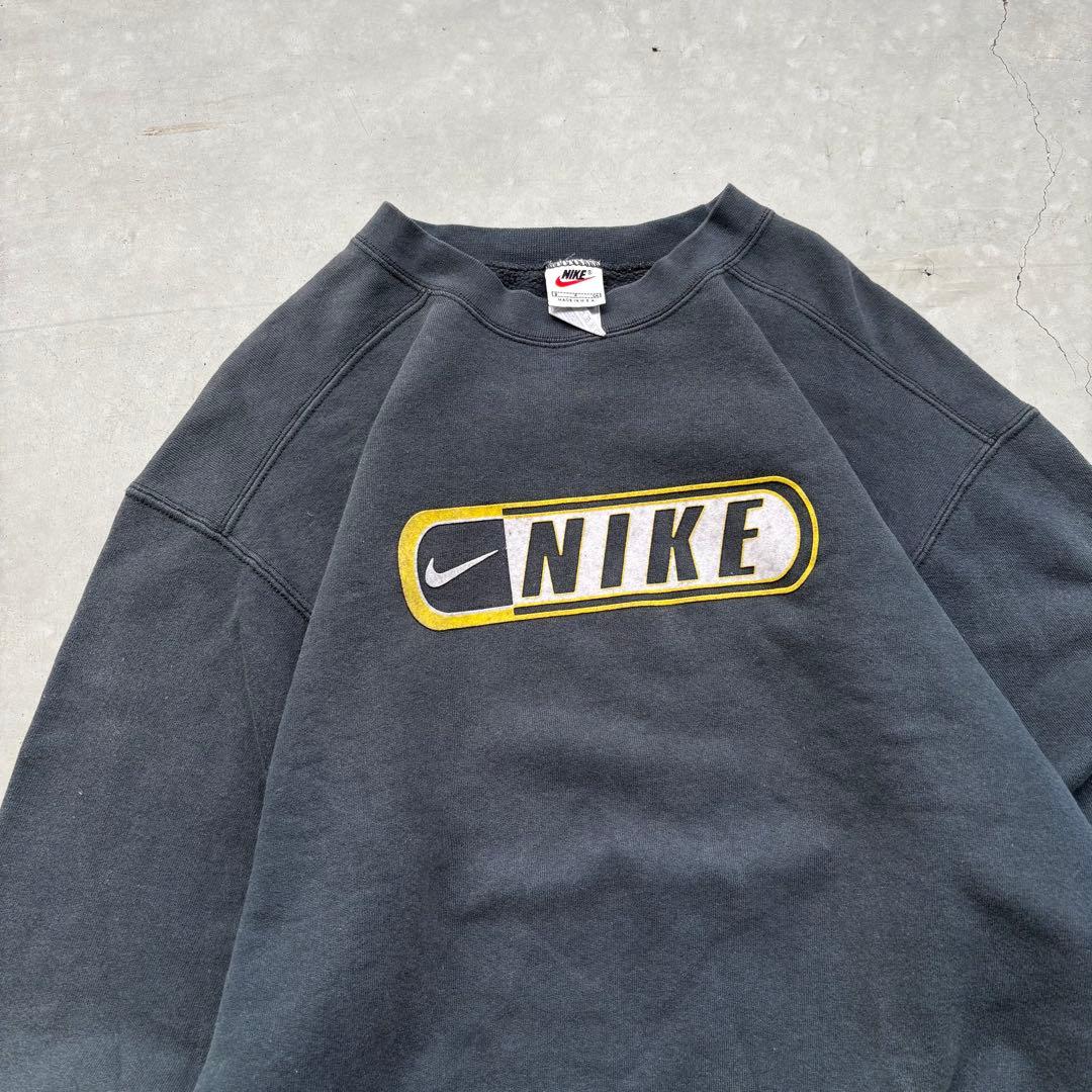 90s USA製　NIKE センターロゴ　スウェット　フェード　短丈　BOX
