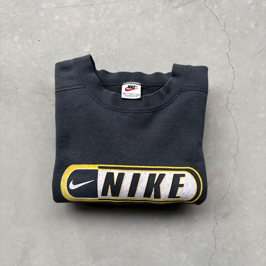 90s USA製　NIKE センターロゴ　スウェット　フェード　短丈　BOX