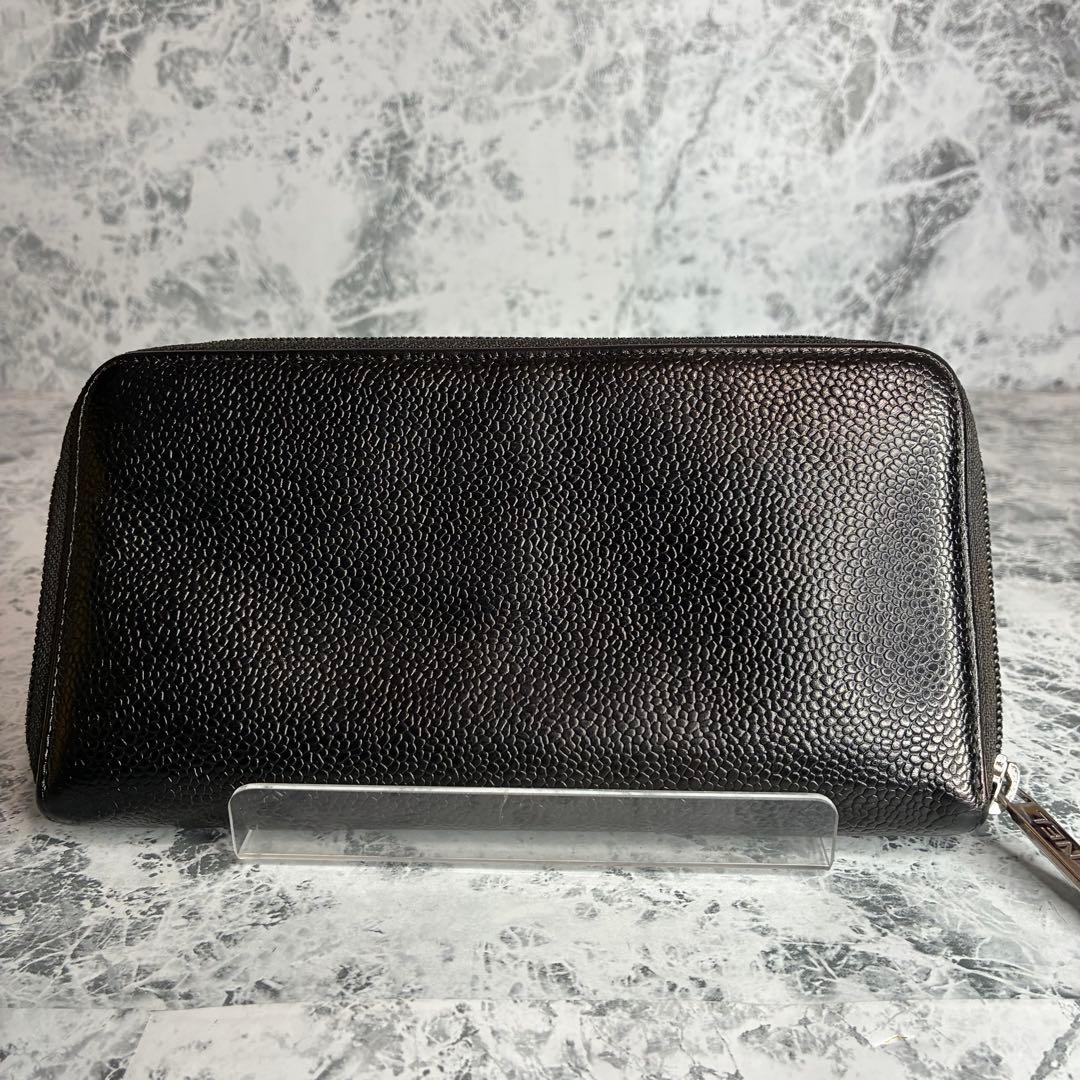 ✨CHANEL✨　シャネル　長財布　ラウンドファスナー　キャビアスキン