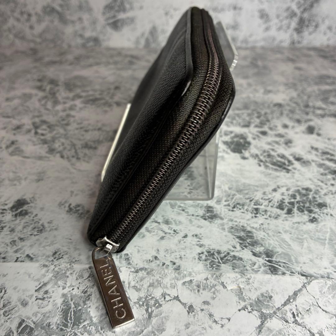 ✨CHANEL✨　シャネル　長財布　ラウンドファスナー　キャビアスキン