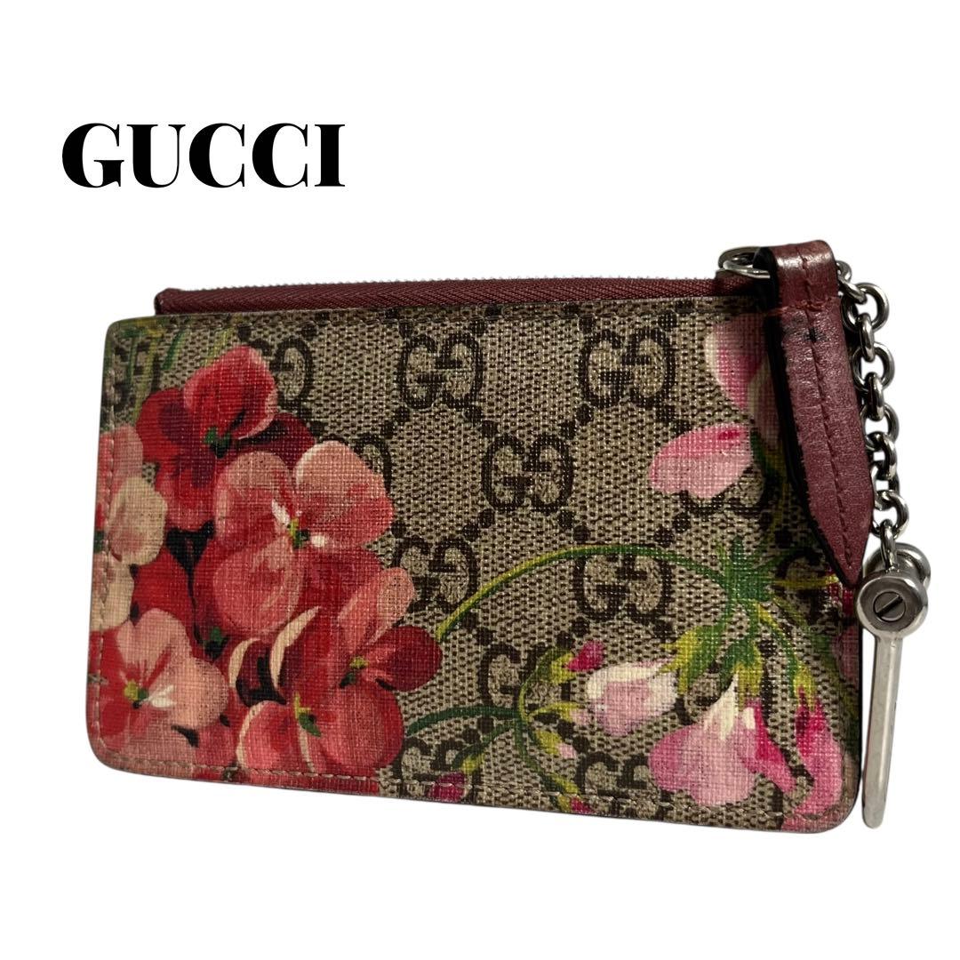 希少✨グッチ ケース PVC GG ブルームス 花柄 キーリング