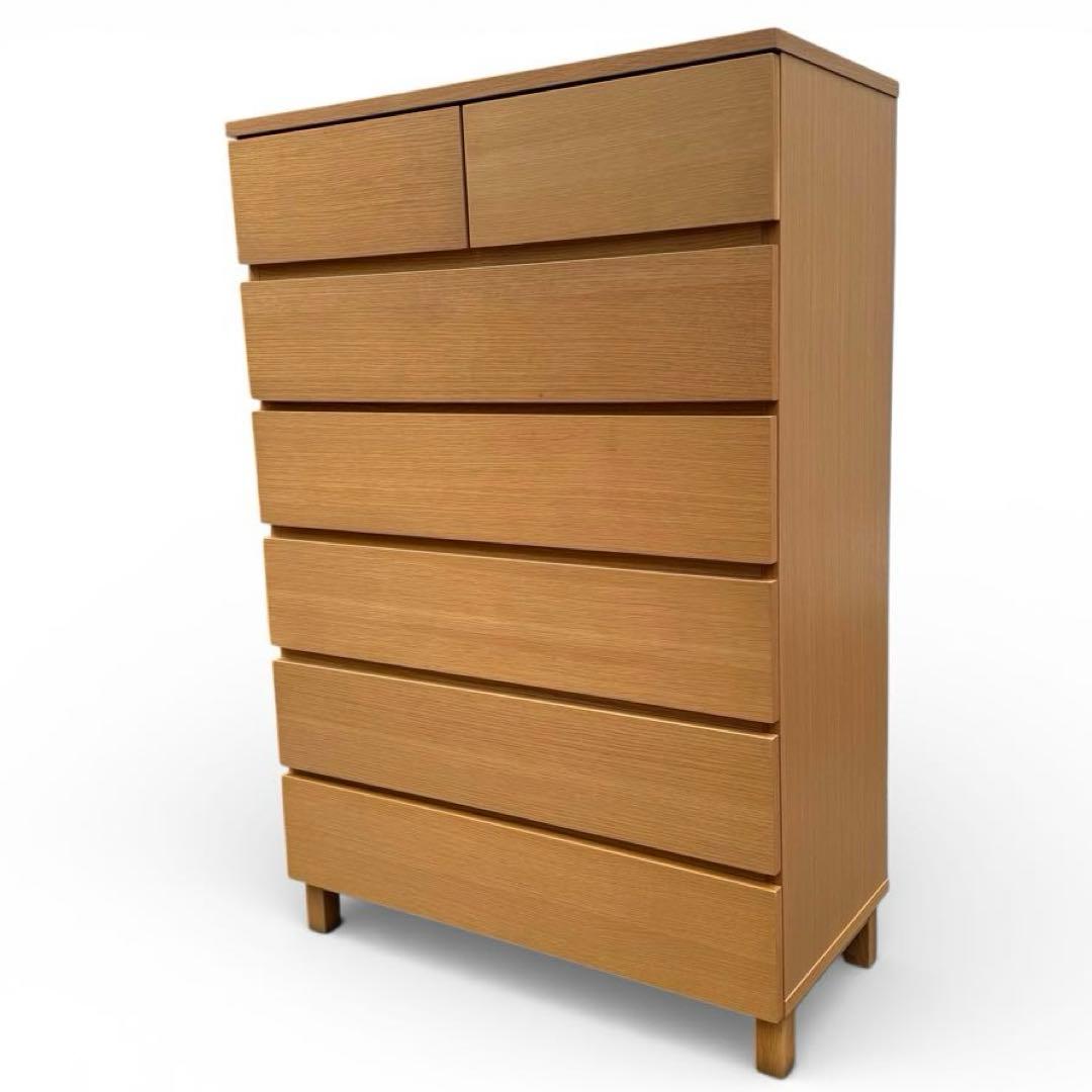 【美品】無印良品　オーク材　6段 チェスト 廃盤 脚付　北欧　幅80cm