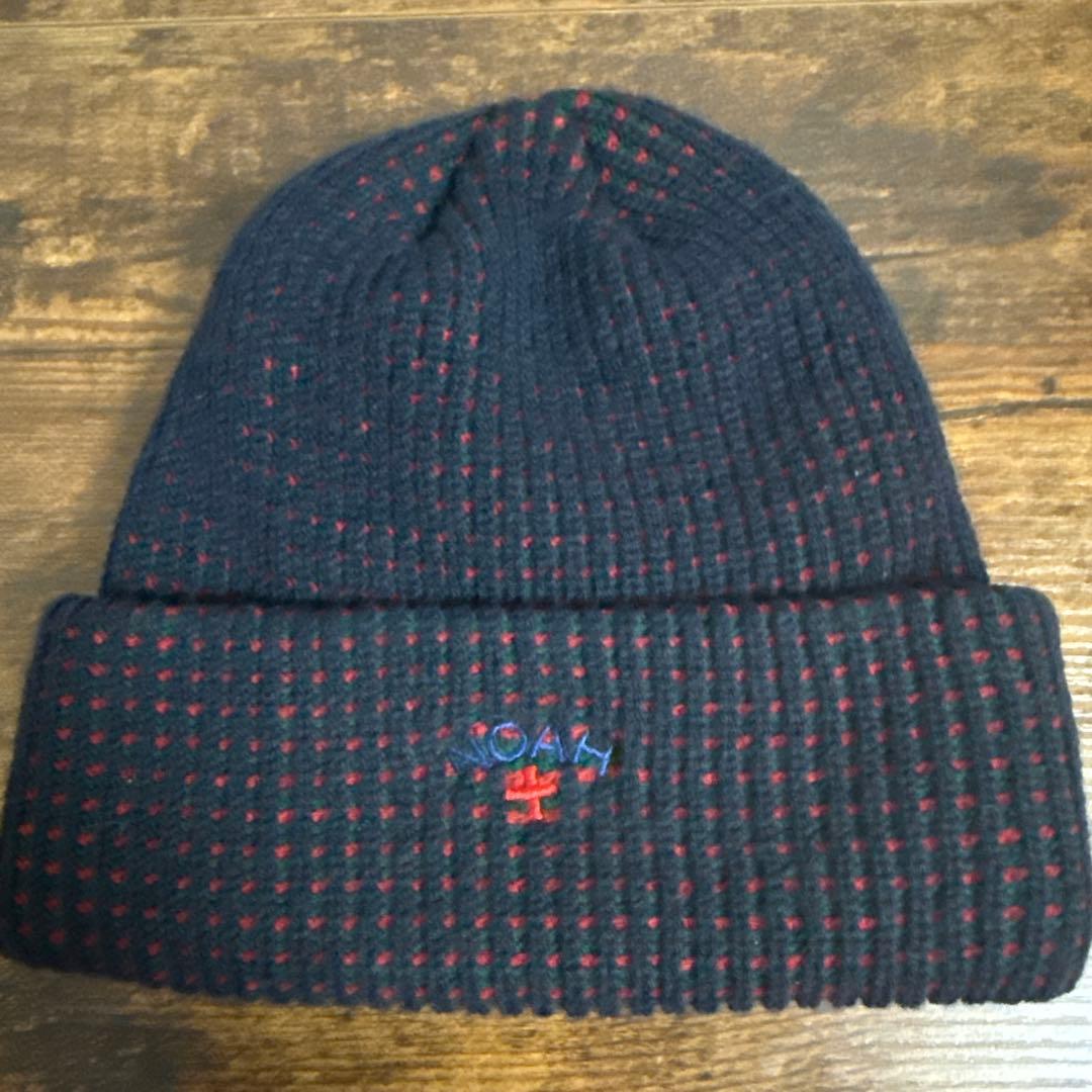 NOAH ネイビーとレッドのビーニー　レア