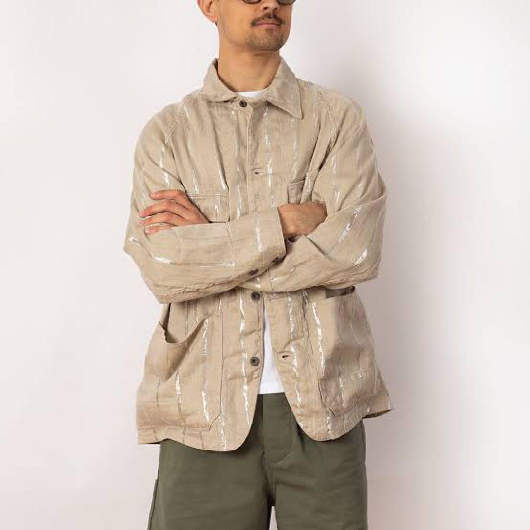 KAPITAL リネン　グリッターフィリーズストライプ　CACTUSカバーオール