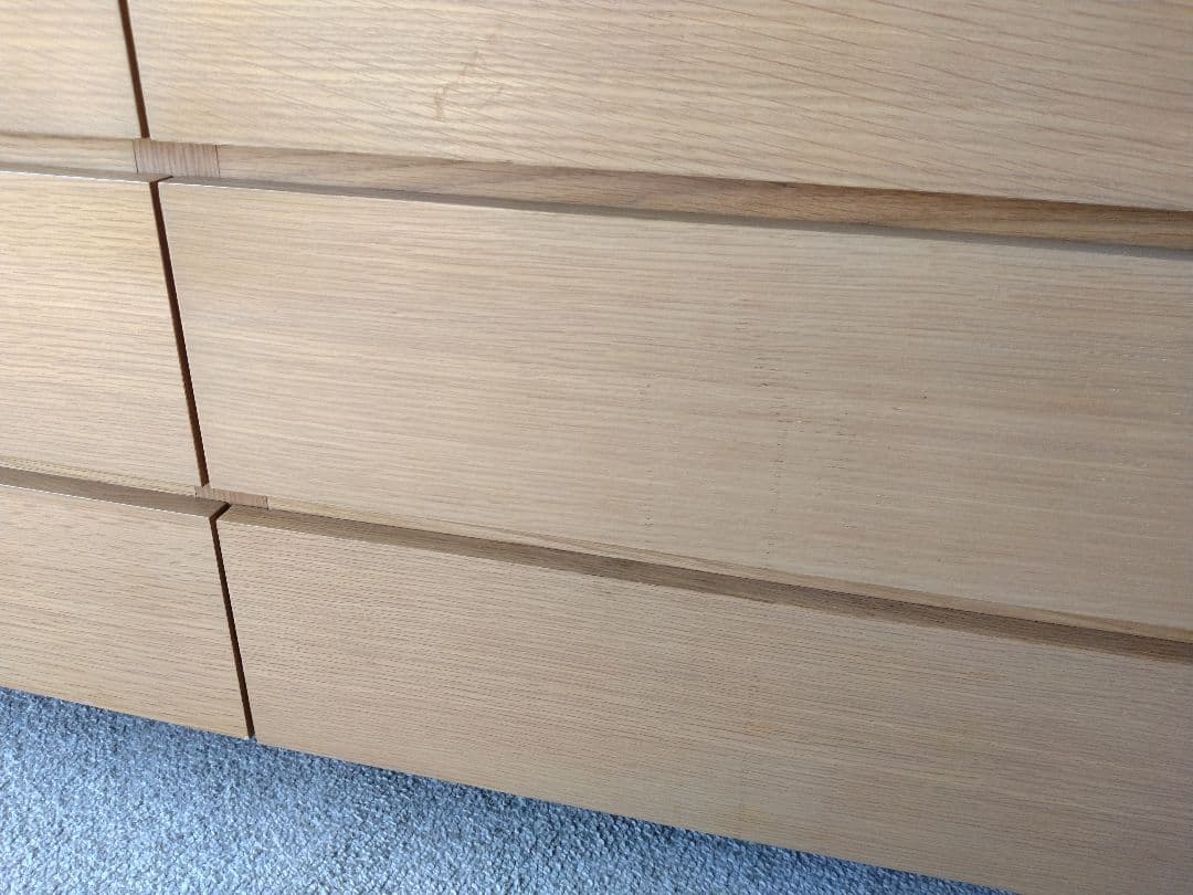 【訳あり】MUJI無印良品 オーク材チェスト4段120cm/ワイドキャビネット