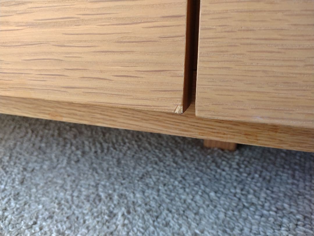 【訳あり】MUJI無印良品 オーク材チェスト4段120cm/ワイドキャビネット