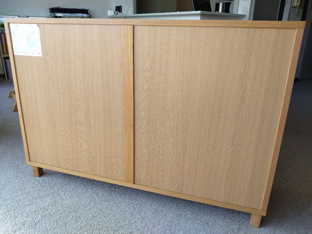 【訳あり】MUJI無印良品 オーク材チェスト4段120cm/ワイドキャビネット