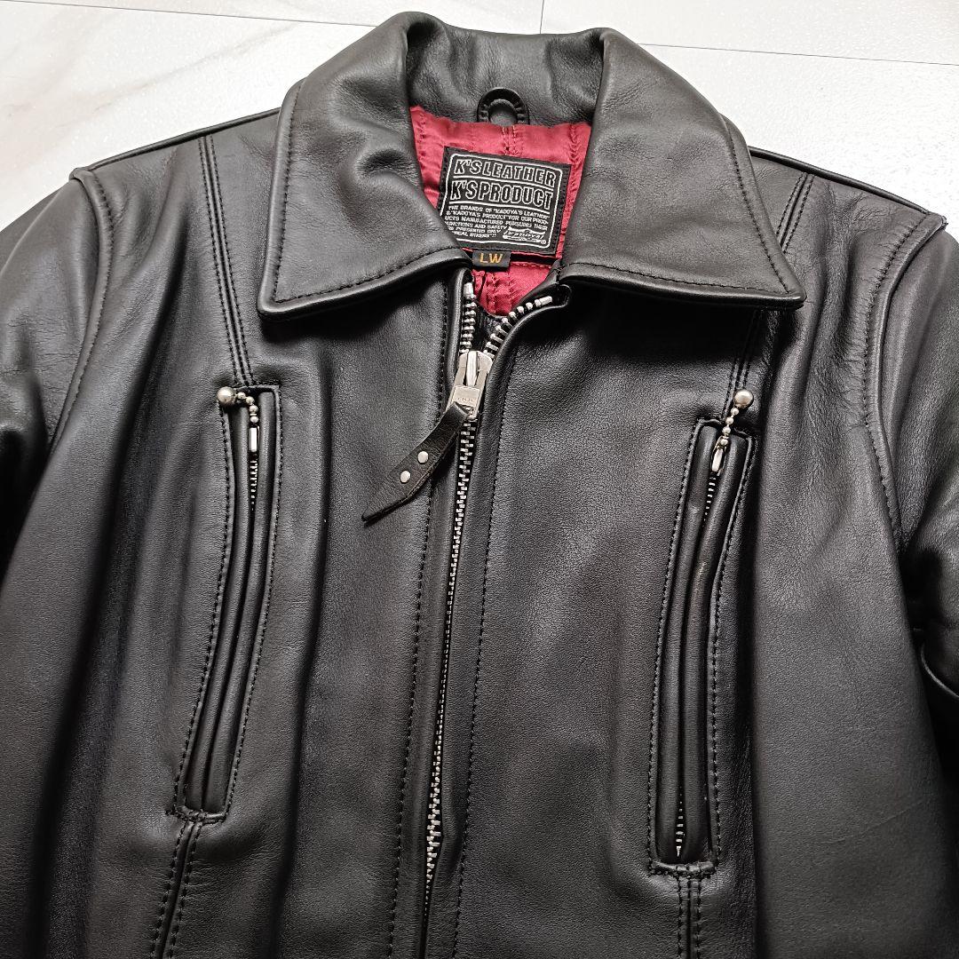 美品✨️KADOYA ベルテッド シングル ライダース ジャケット 牛革 黒