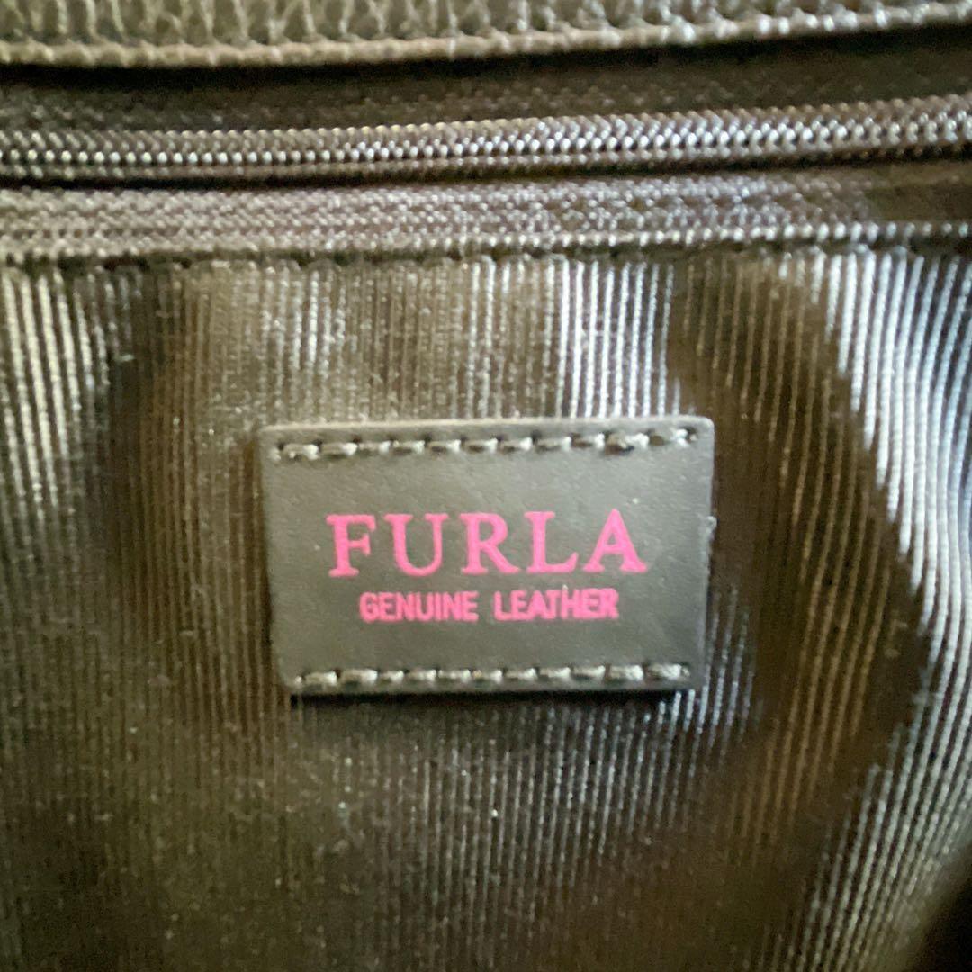 【フルラ】2way/ トート/ショルダー/バック/黒/ビジネス/レザー/A4可能