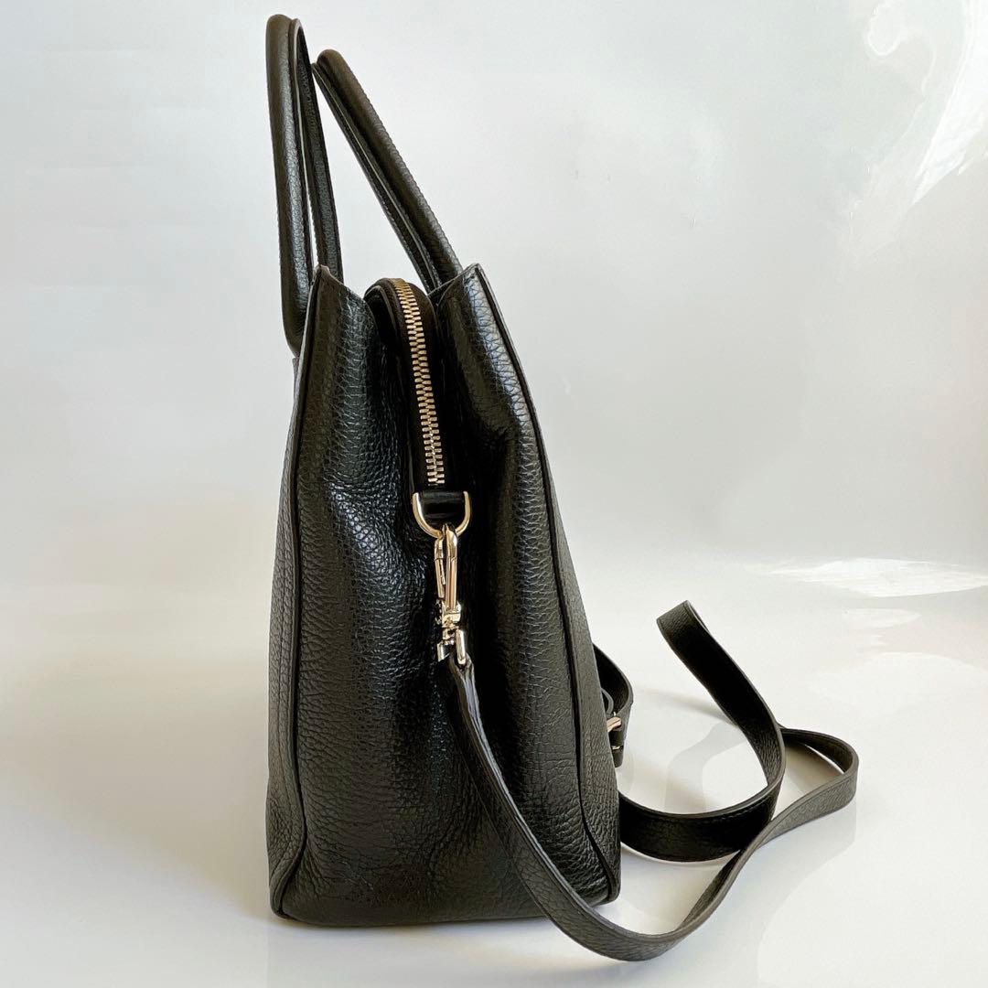 【フルラ】2way/ トート/ショルダー/バック/黒/ビジネス/レザー/A4可能