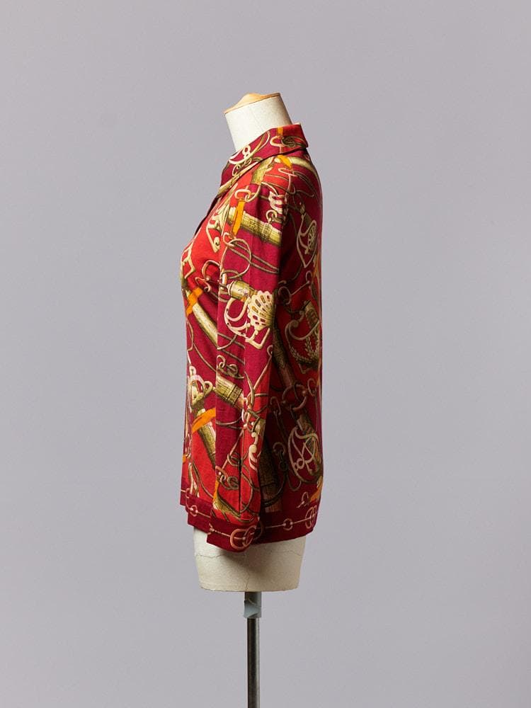 【SIZE:38】HERMES カシミヤシルク混 長袖シャツ