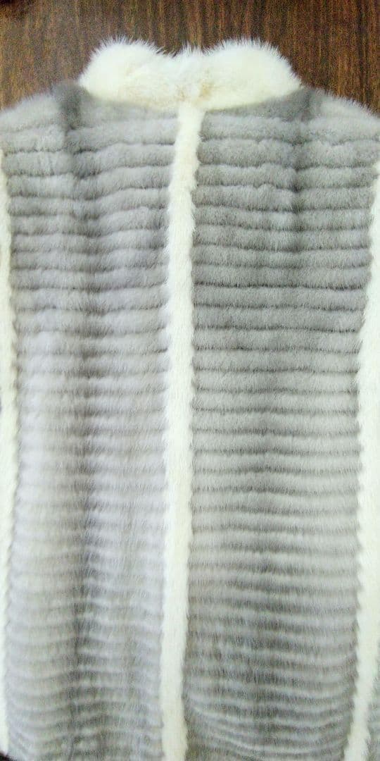 ミンク毛皮コート シルバーグレー